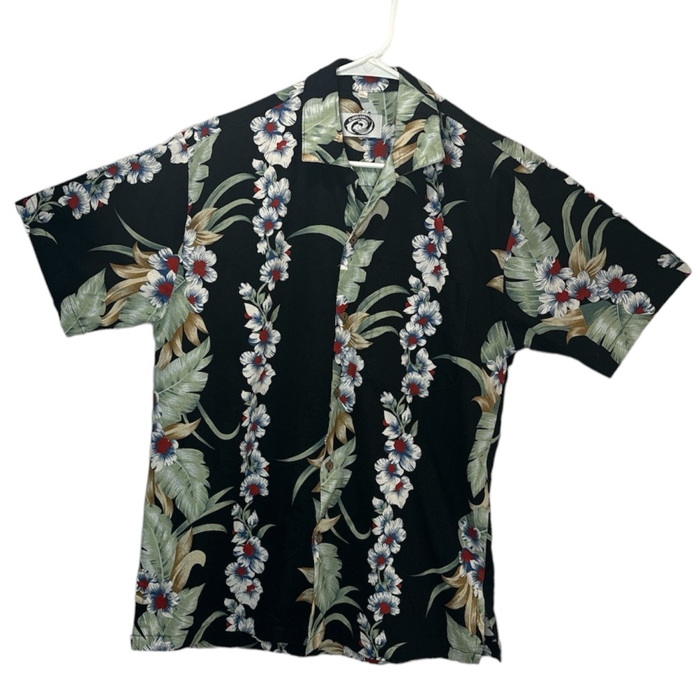 Gohawaii Men Button Down Floral Tropical Hawaiian Print Shirts Size L Summer